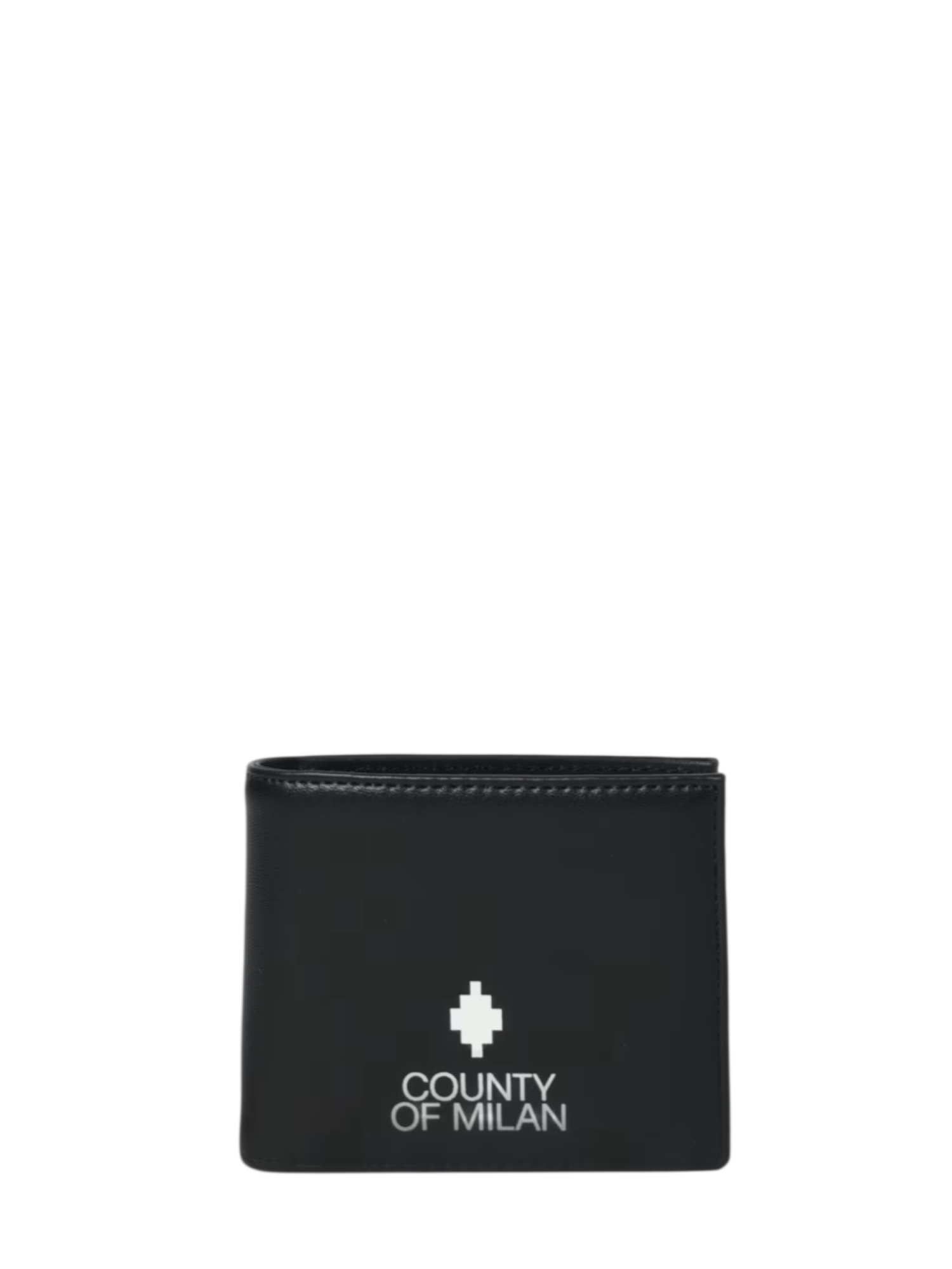 County of Milan portafogli uomo in ecopelle con logo nero COMAS260385 BLACK-WHITE COUNTY OF MILAN 
