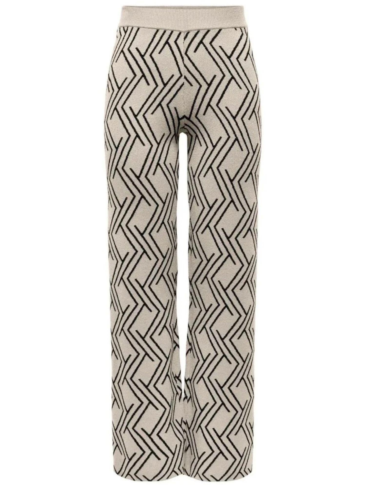 Only pantalone in maglia Anny ecrù 15327634 BIRCH-BLACK ONLY 