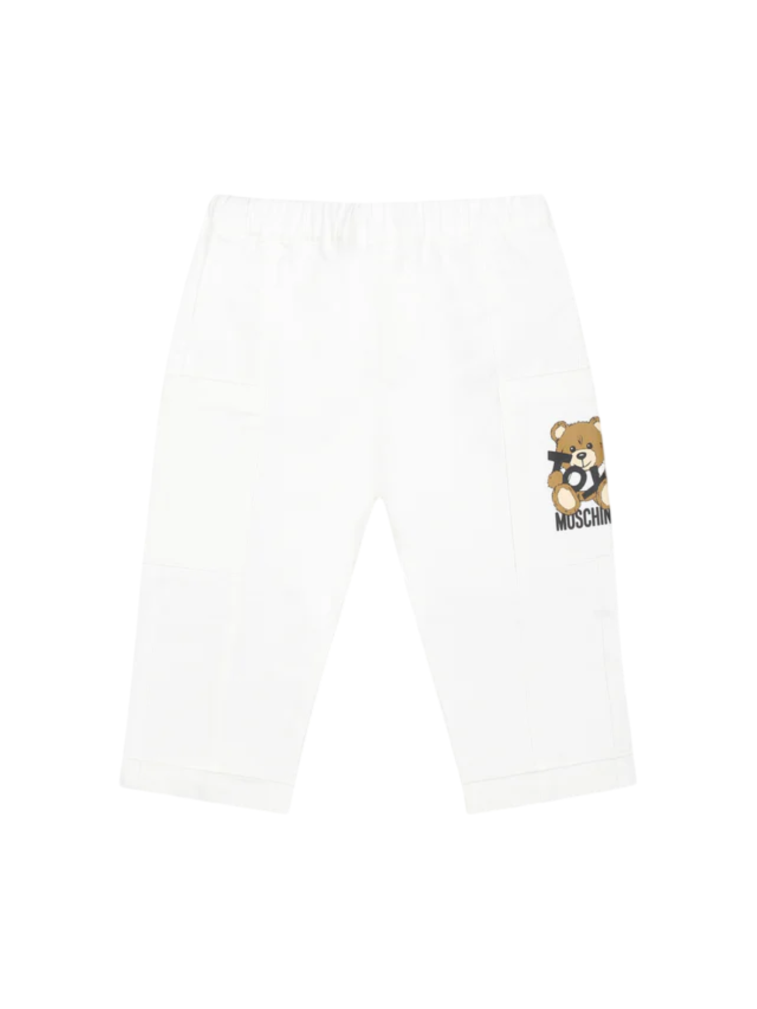 Moschino pantaloni cargo con stampa orsetto bianco MUP05C-LPA01 10101 MOSCHINO 