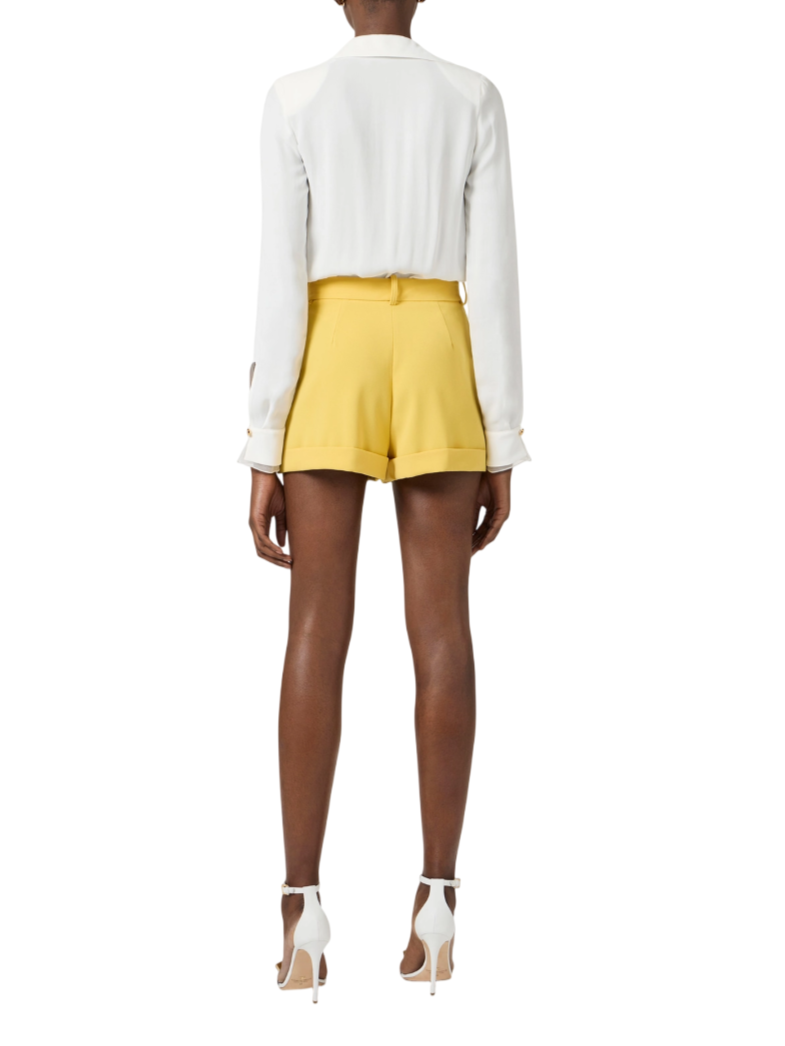 Elisabetta Franchi camicia body in georgette avorio CB00261 360 ELISABETTA FRANCHI 
