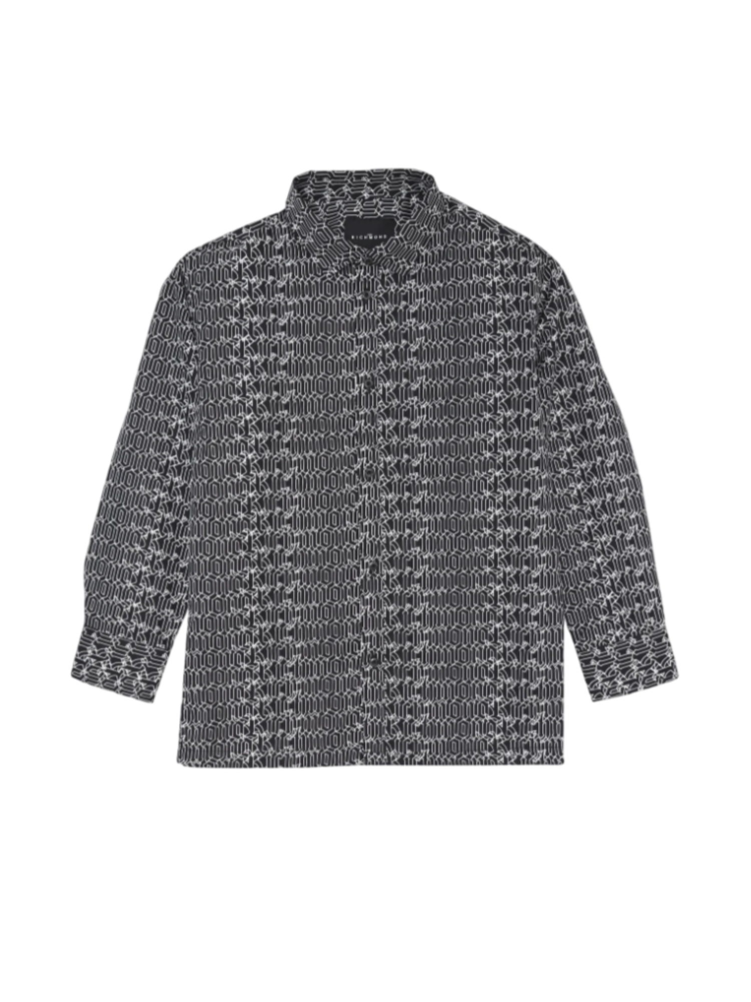 John Richmond camicia manica lunga Massy in fantasia logata nero bianco RBP25237CA MOD.GOTIC John RICHMOND 