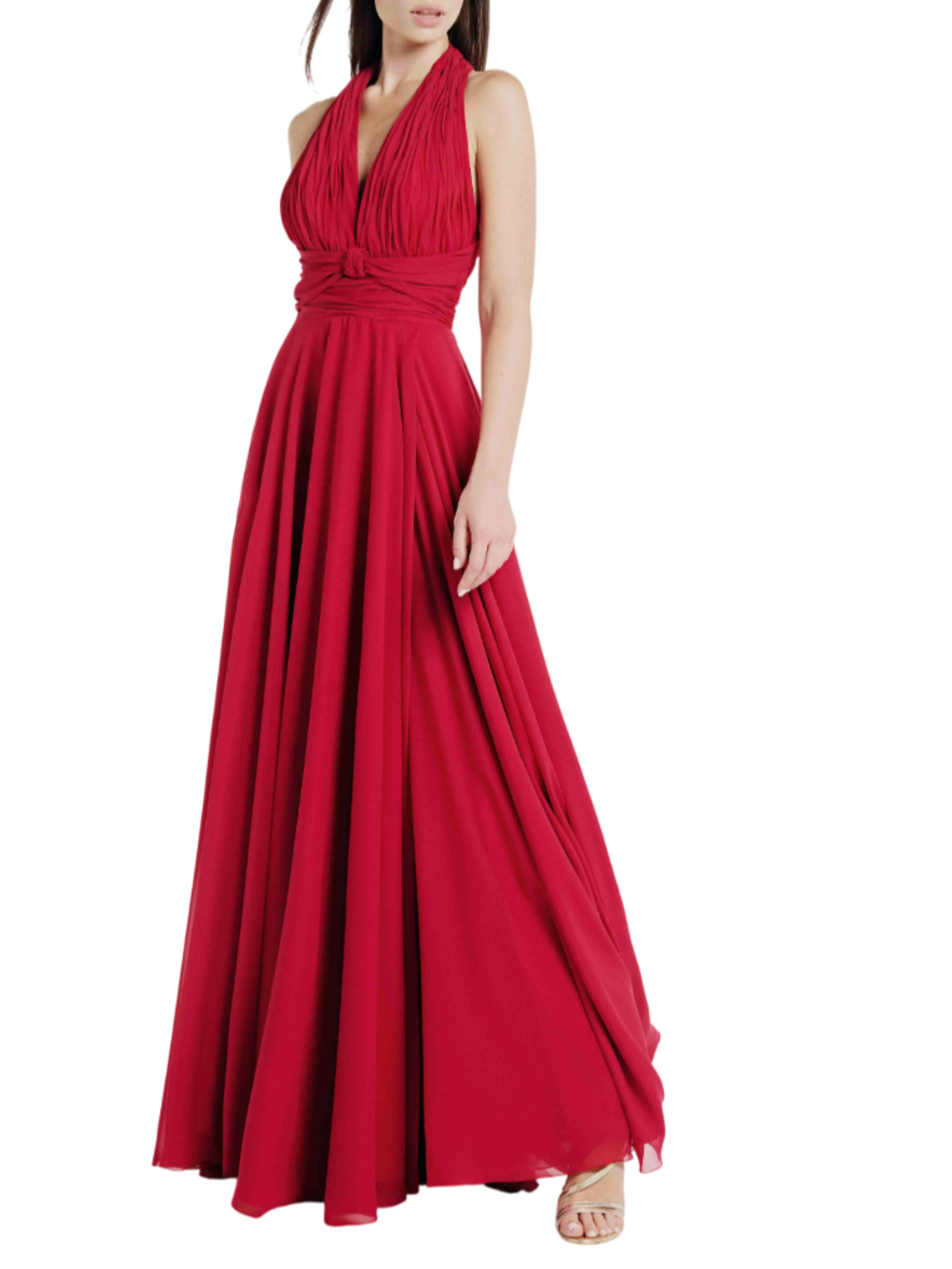Atelier Legora abito lungo da cerimonia rosso fragola AT105 PERSIAN RED A.LEGORA 