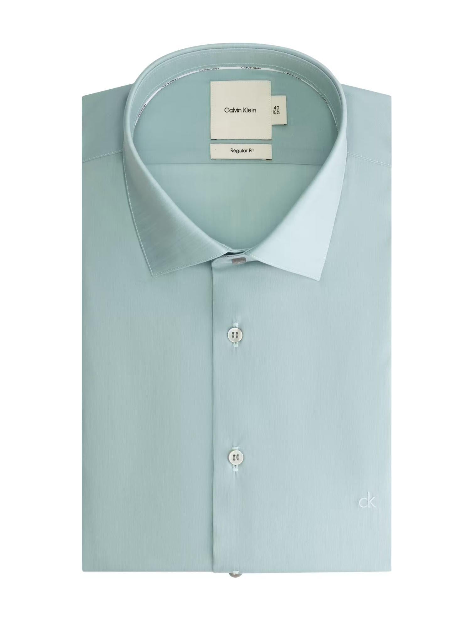 Calvin Klein camicia maniche lunghe slim fit verde acqua K10K114356 CFC Calvin Klein 