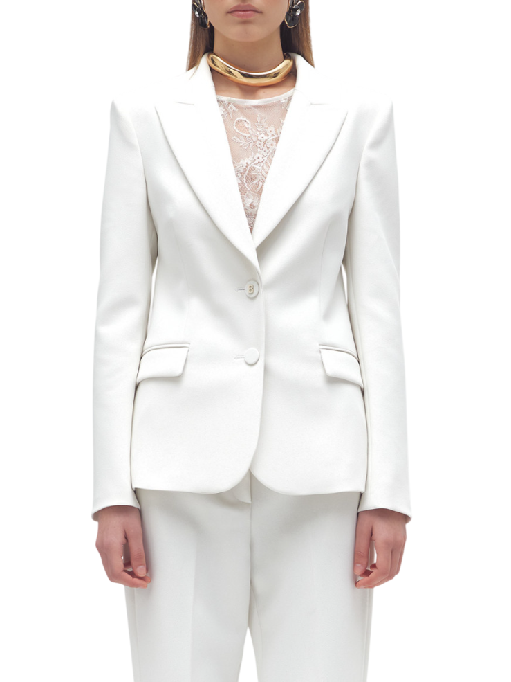 Blugirl giacca blazer in crepe con top bianco latte RA5204T2968 10103 BLUGIRL 