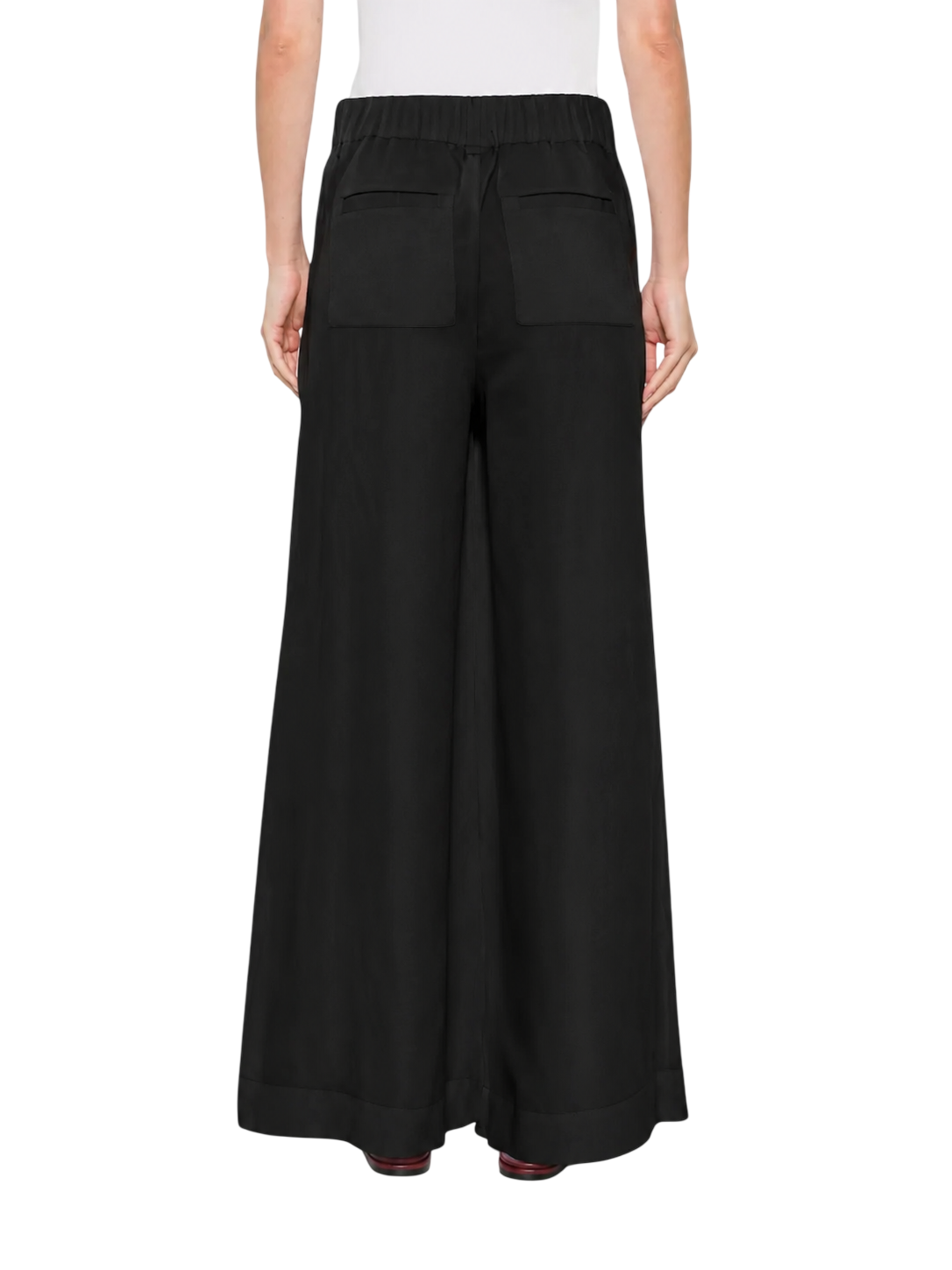 Jc Sophie pantaloni palazzo Leaf misto lino nero L3133 BLACK JC SOPHIE 