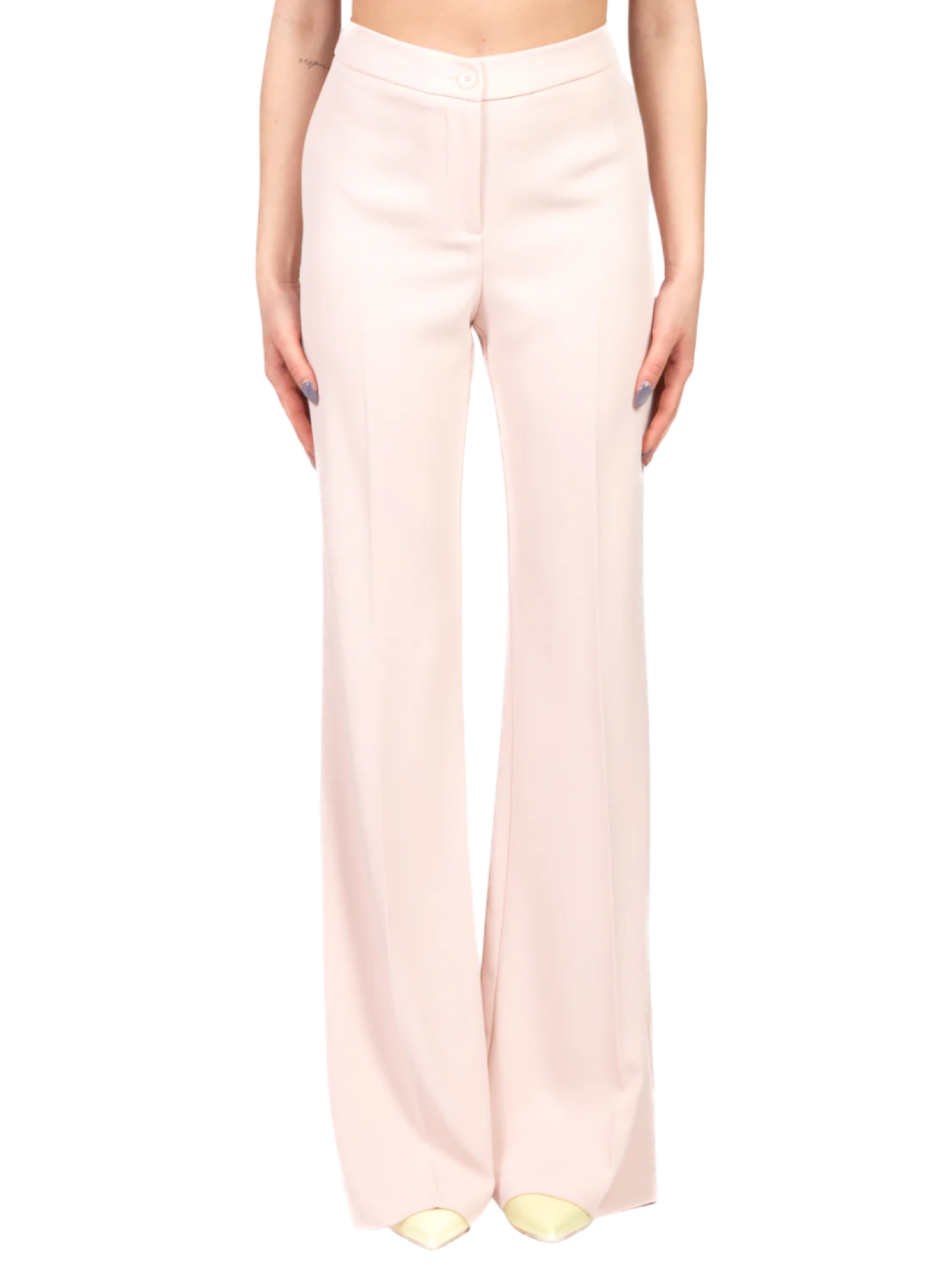 Vicolo pantaloni flare in tessuto tecnico rosa TAB0242 ROSA VICOLO 