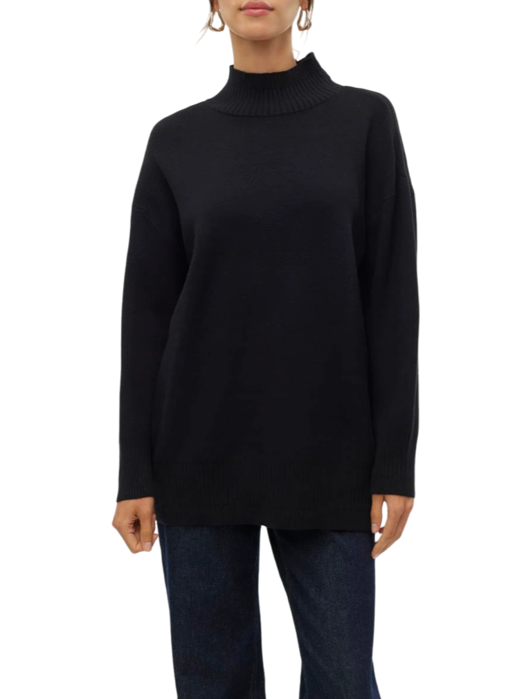 Vero Moda maglia dolcevita Gold in misto viscosa nero 10311395 BLACK VERO MODA 