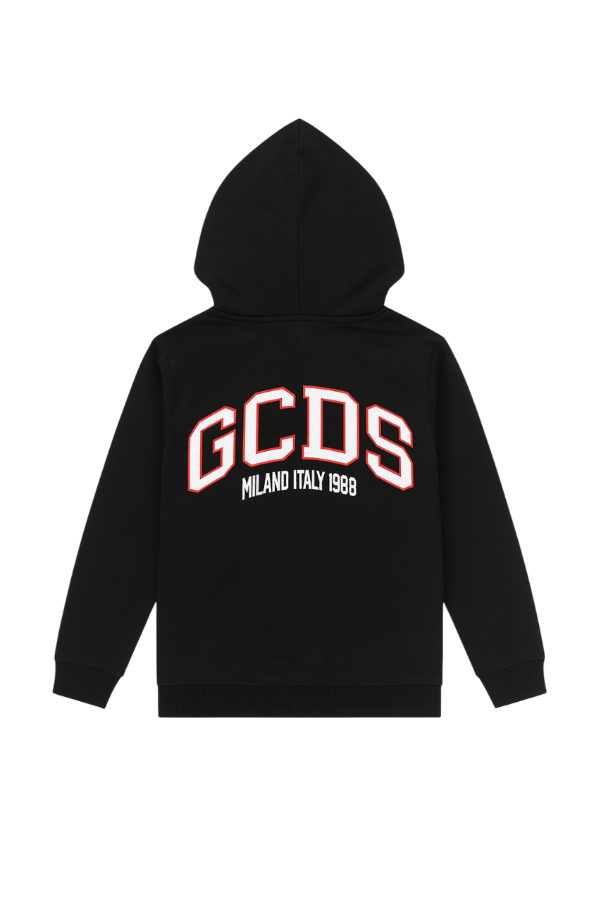 Gcds felpa bambino con zip e cappuccio nero B2JM1925BA5 BLACK GCDS 