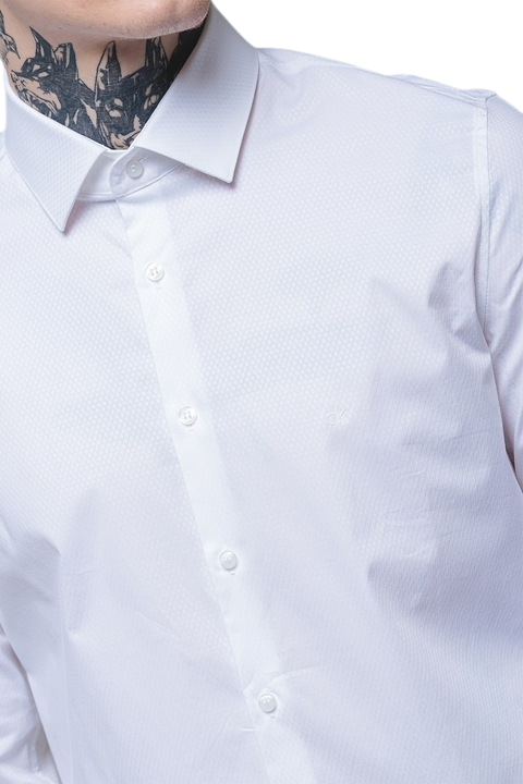 Calvin Klein camicia manica lunga slim fit bianco K10K114357 YAF Calvin Klein 