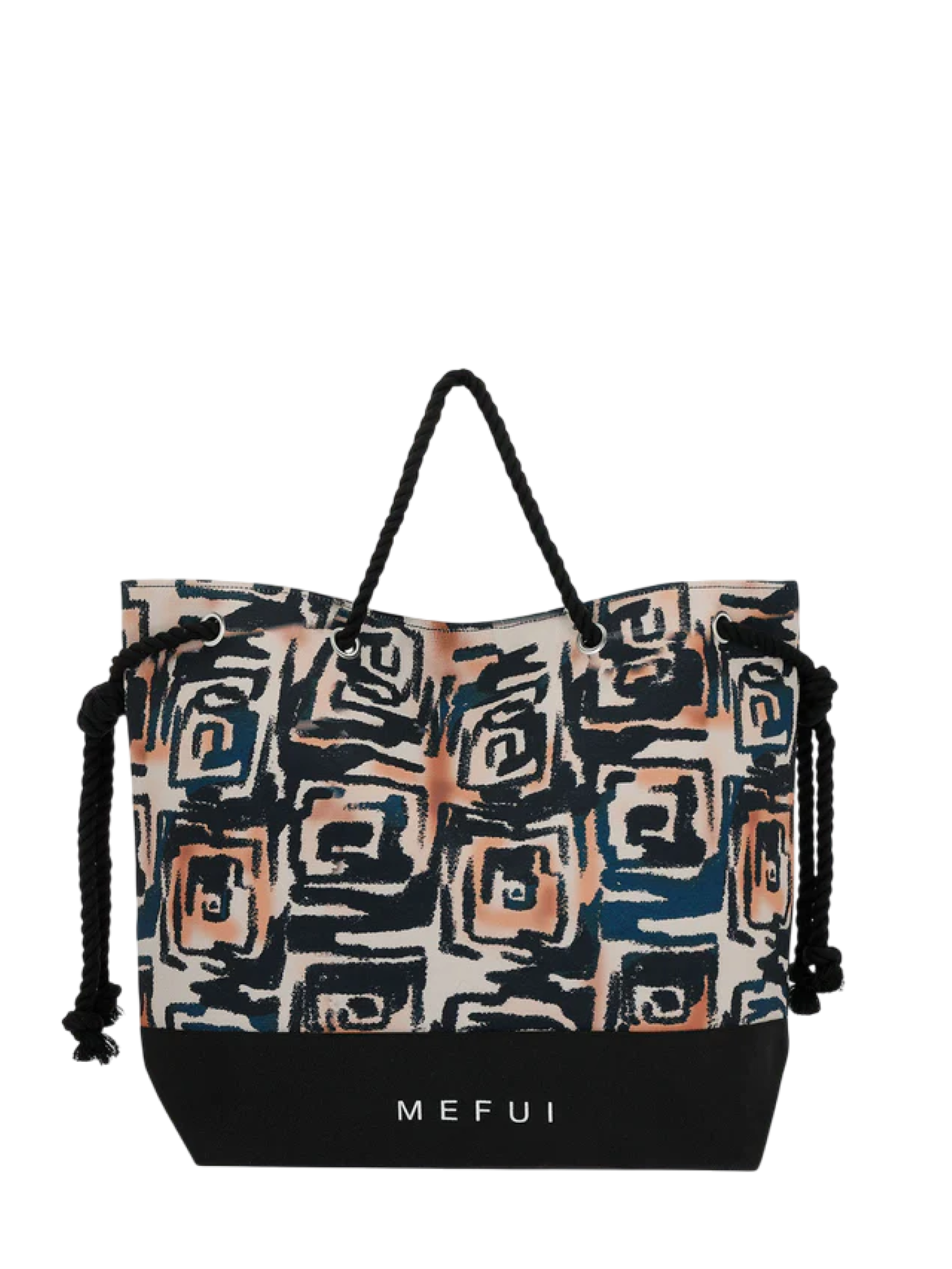 Me Fui borsa mare in fantasia nero beige MA25-A030 X14 ME FUI 