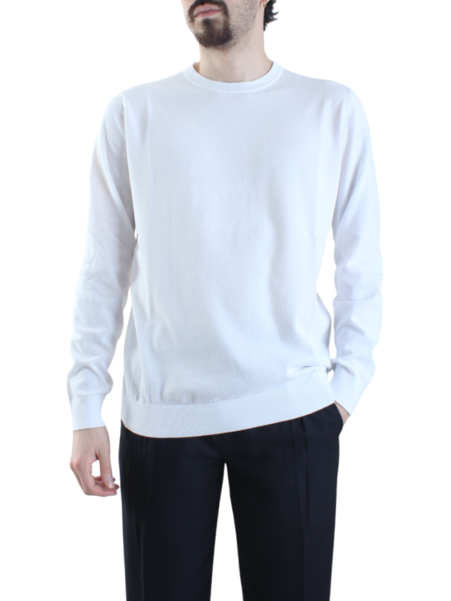 Opificio 4.0 maglia girocollo basic in cotone bianco 651011 BIANCO Opificio 4.0 