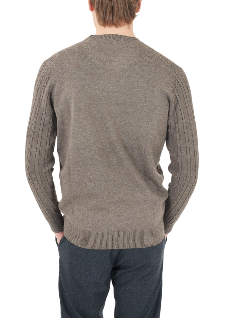 Yes Zee maglia uomo con trecce misto lana tortora M887-MG00 0298 YES-ZEE 