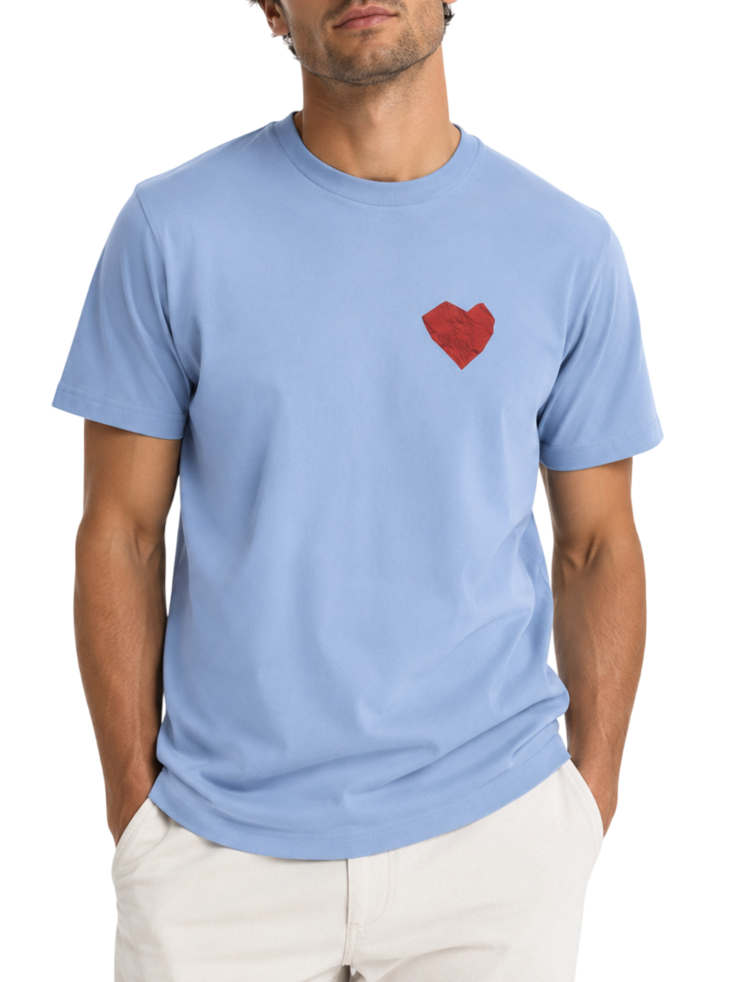 Vision of Super T-shirt uomo manica corta stampa Heart celeste VS073TE LIGHT BLUE VISION OF SUPER 