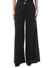 Yes Zee pantaloni palazzo misto lino nero