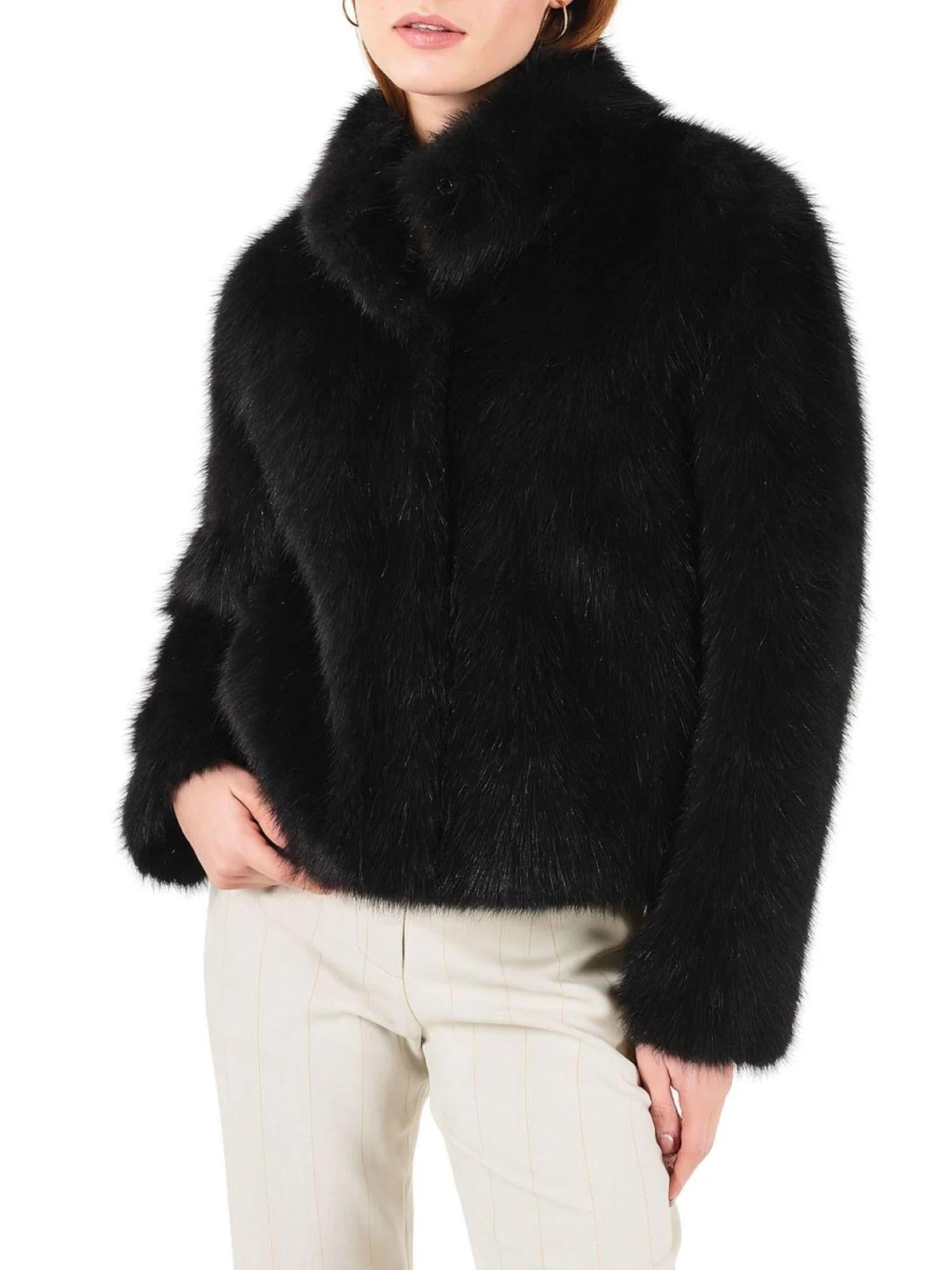 Yes Zee pelliccia ecologica donna nero G004-KO00 0801 YES-ZEE 