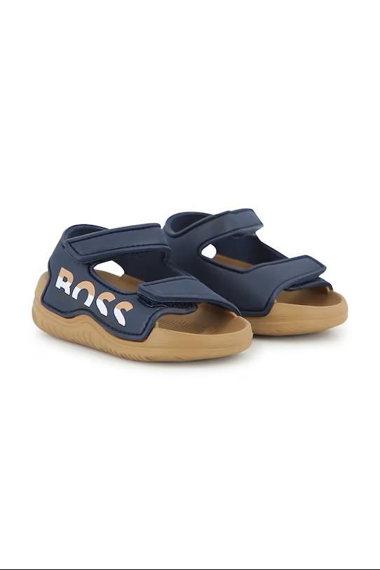 Boss sandali bambino in ecopelle con strappi blu J52821 MARINE BOSS 
