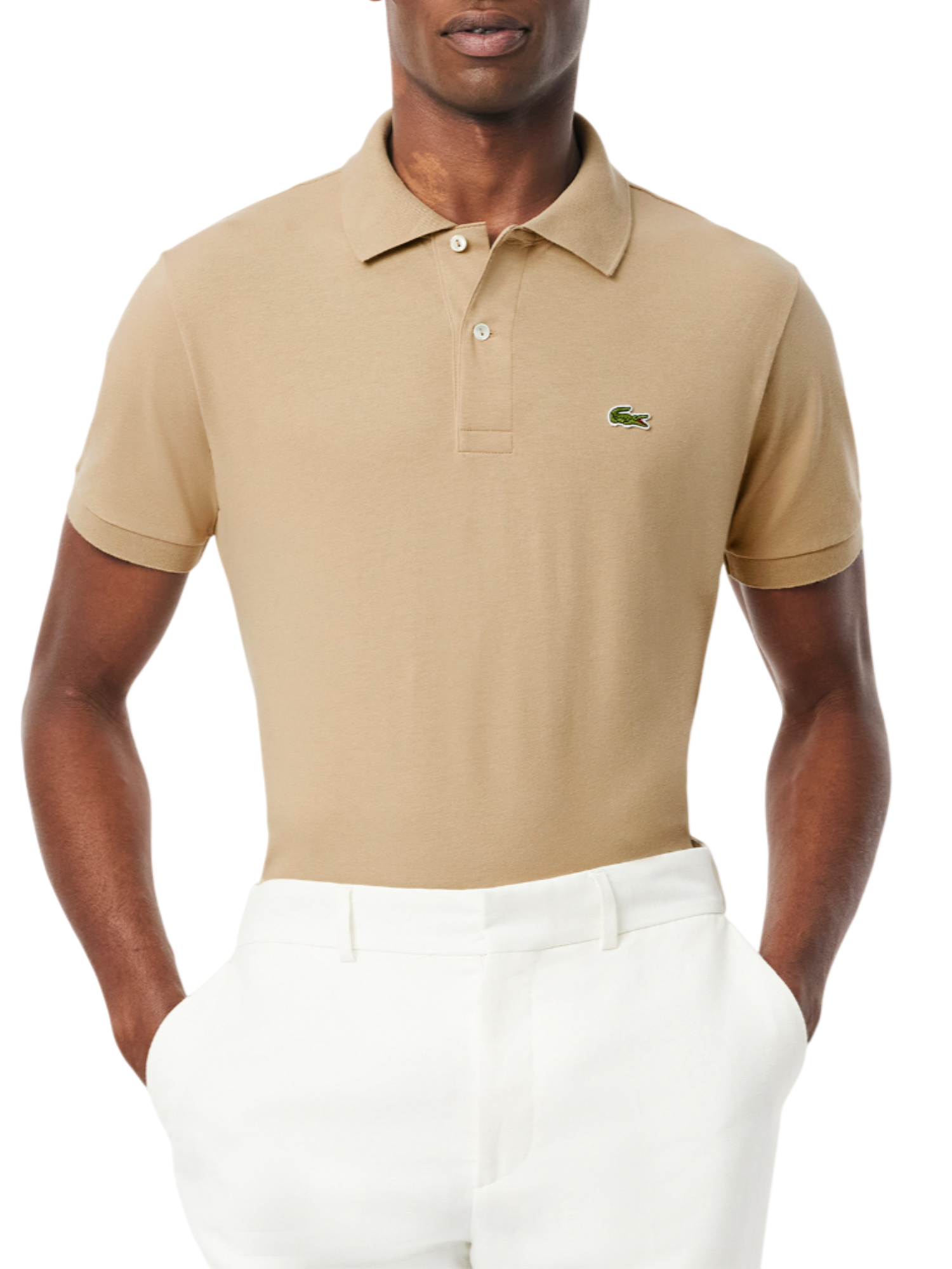 Lacoste polo manica corta 12.12 light in piquè beige