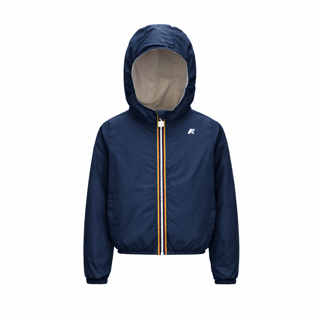 K-Way giubbino antivento leggero Jake reversibile ecrù blu K61314W C71 K-WAY 