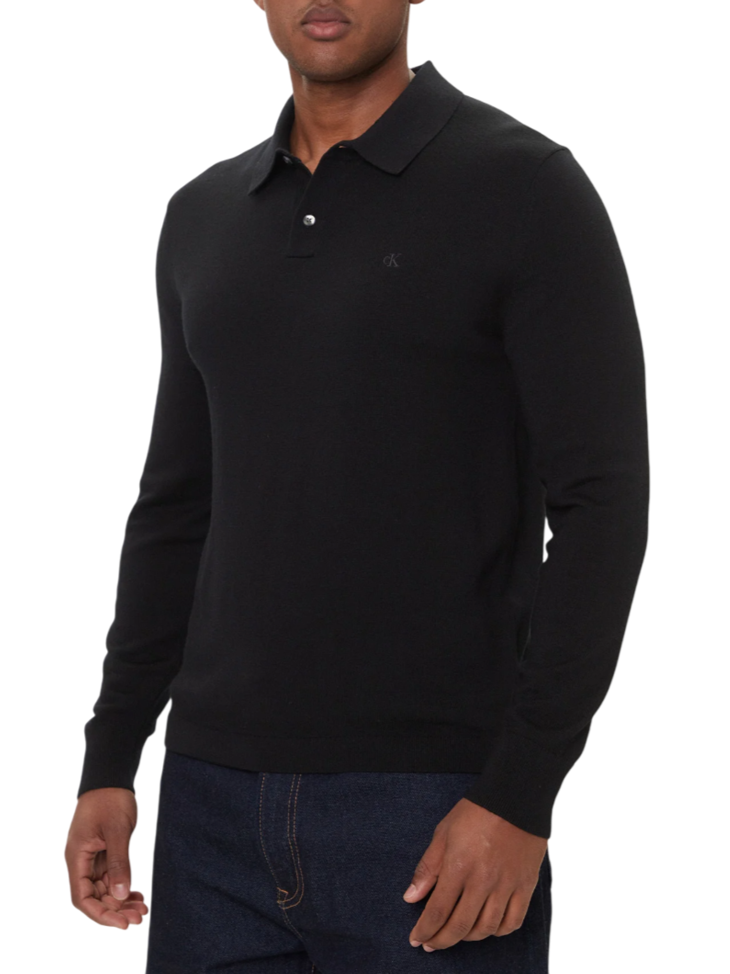 Calvin Klein polo in maglia di lana nero LV04LD319G UB1 Calvin Klein 