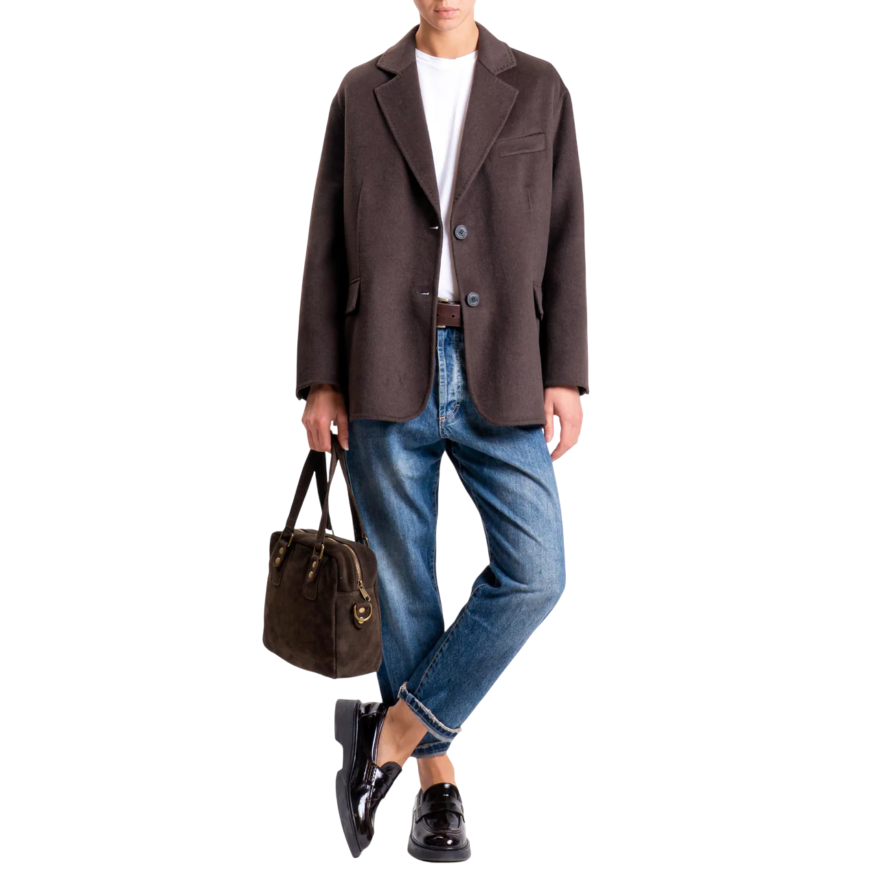 Vicolo cappotto in panno misto lana marrone TF0005 MARRONE VICOLO 