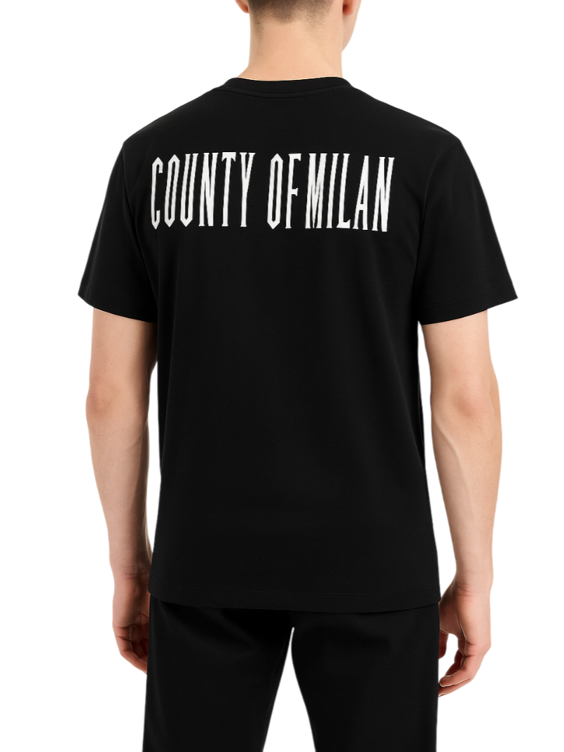 County of Milan T-shirt manica corta con logo nero CAMATH043 110 COUNTY OF MILAN 