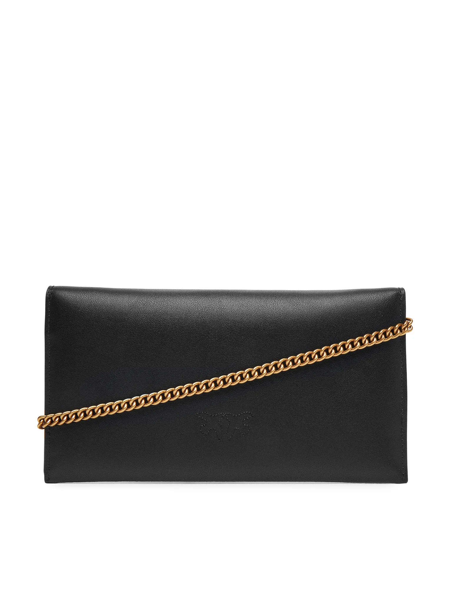 Pinko borsa Flat Purse Mini in pelle nero oro 105347-A0F1 Z99Q PINKO 
