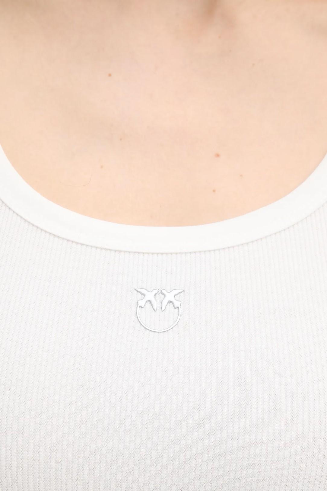 Pinko canotta a costine Calcolatore bianco 100807-A338 Z05 PINKO 