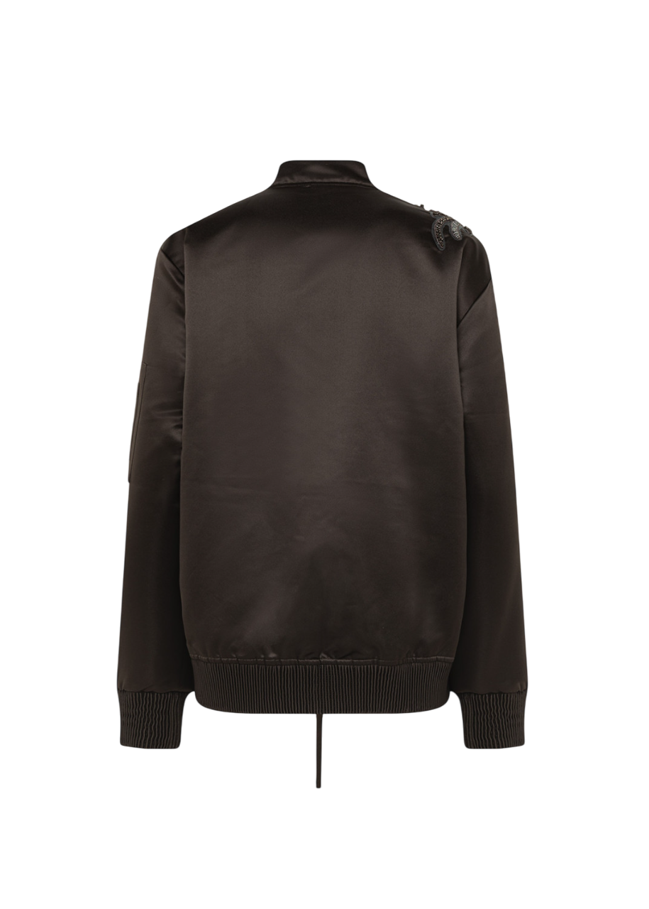 Blugirl giubbino imbottito satin con dettagli gioiello marrone RF5286T273A 90840 BLUGIRL 