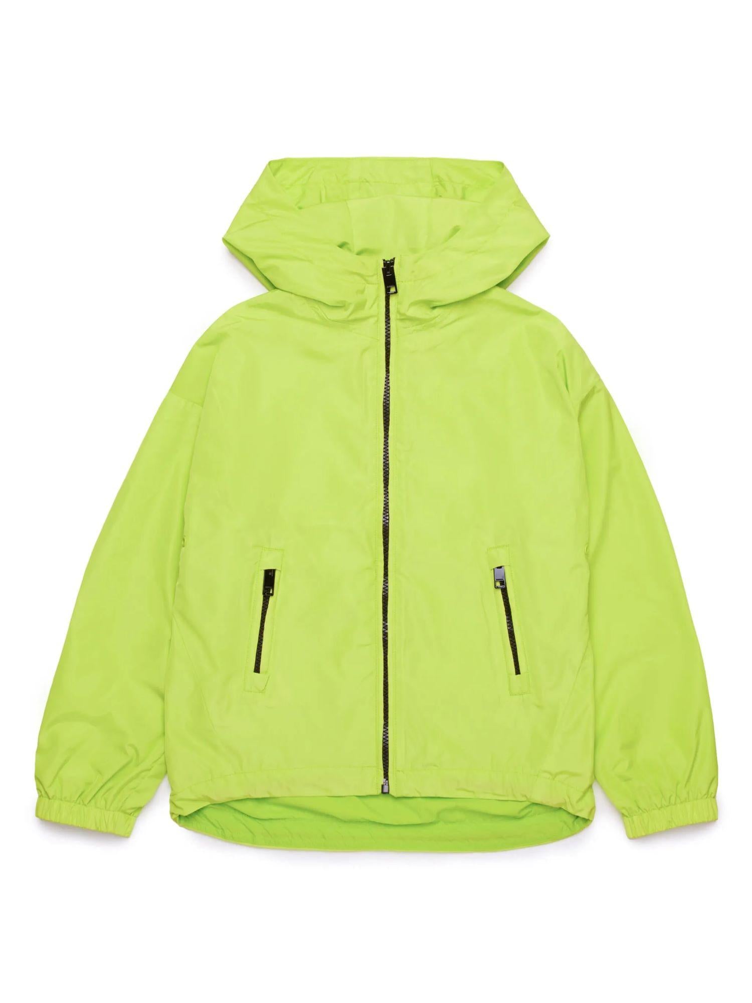 Diesel giubbino leggero con cappuccio maxi logo verde acido J02209-KXBPM K589 DIESEL 