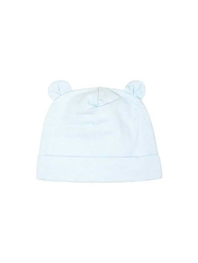 Moschino set cappello e bavetta con orsetto Teddy celeste MUY084-LCA19 40304 MOSCHINO 