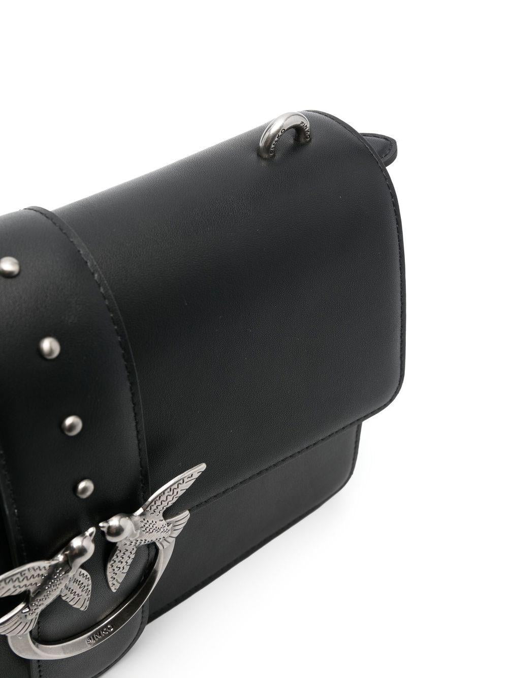 Pinko borsa Love Bag One Classic in pelle color nero argento 100053-A0F1 Z99O PINKO 