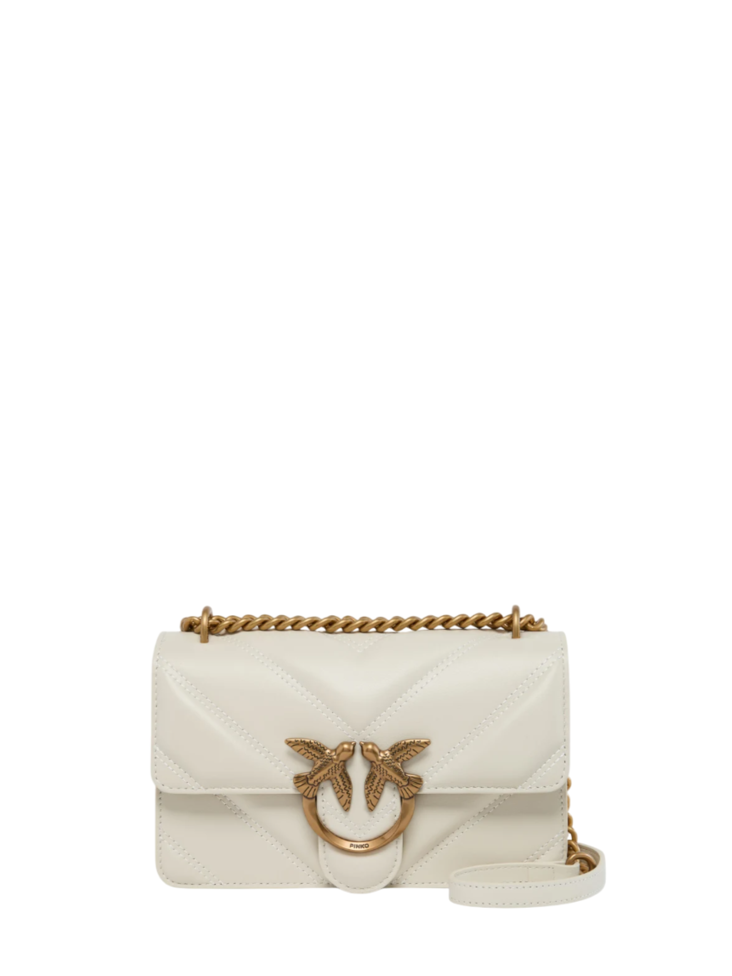 Pinko borsa Love Bag One Mini Light in nappa trapuntata bianco