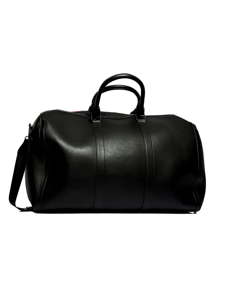 County of Milan borsone da viaggio in ecopelle nero COMAF250130 NERO-YELLOW WINGS COUNTY OF MILAN 