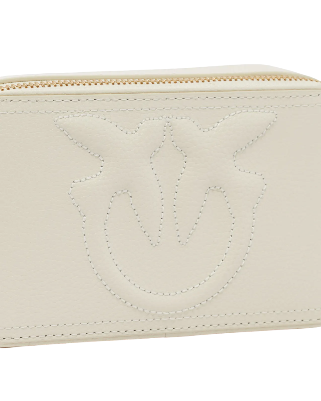 Pinko borsa Carrie in pelle martellata con logo Love Birds bianco