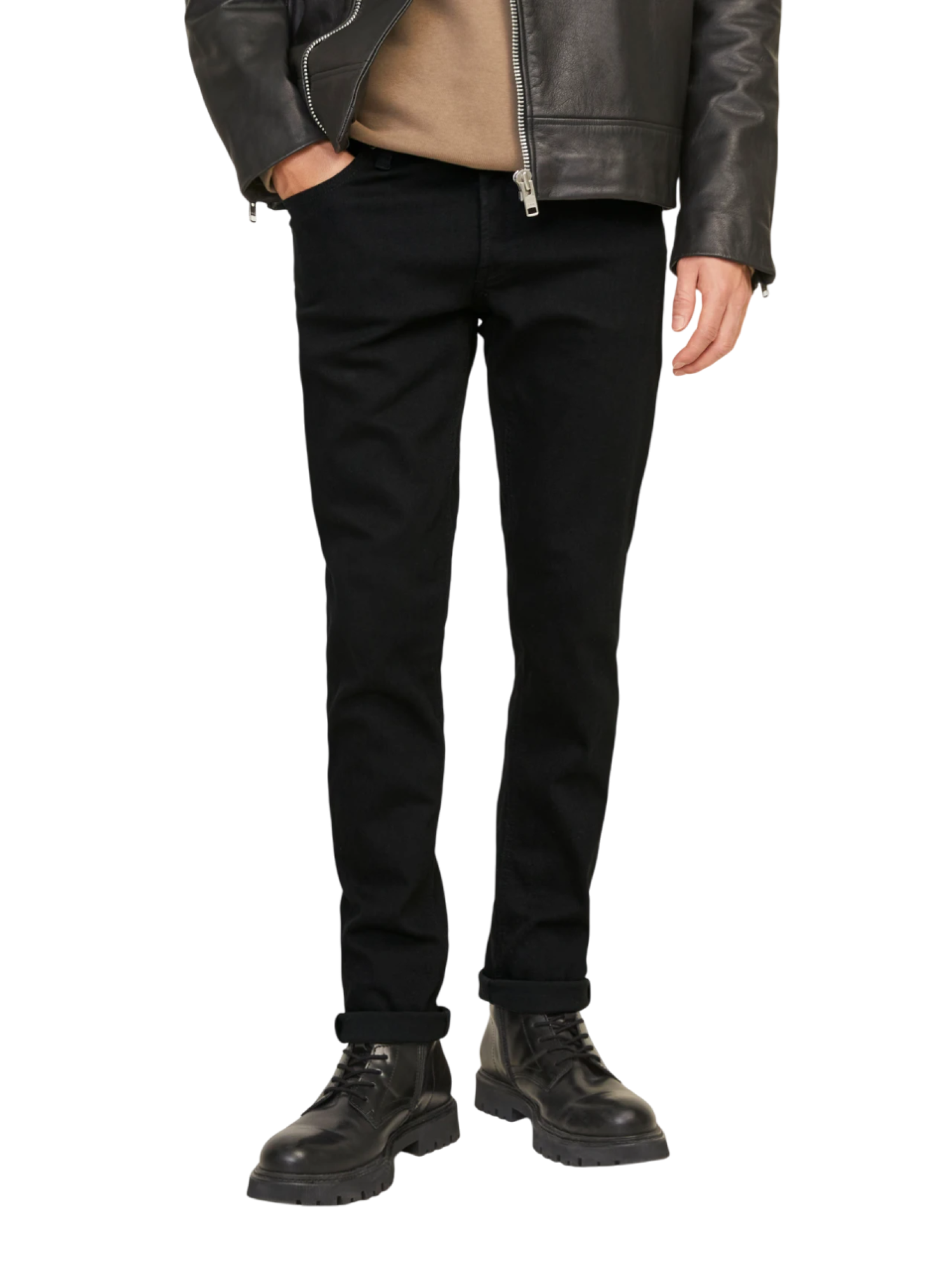 Jack&Jones jeans Jjglenn gamba slim lavaggio nero 12152346 CB816 JACK&JONES 