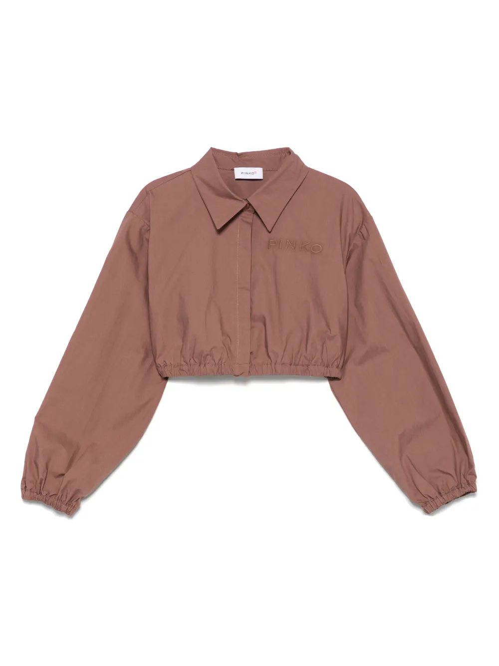 Pinko Up camicia crop maniche lunghe con logo marrone KFCA0040CA101 6018 PINKO KIDS 