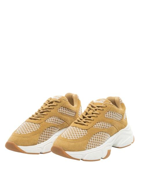Love Moschino sneakers donna in mesh e suede beige JA15446G1O-IQ7 10B MOSCHINO LOVE 