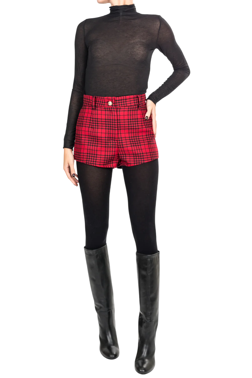 Tensione In shorts in frantasia scozzese rosso TE35787 UNICA TENSIONE IN 