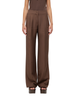 Blugirl pantaloni wide leg misto lino marrone
