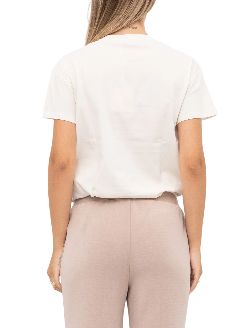 Liu Jo T-shirt manica corta con applicazioni gioiello panna TF5184JS923 M9896 LIU JO 