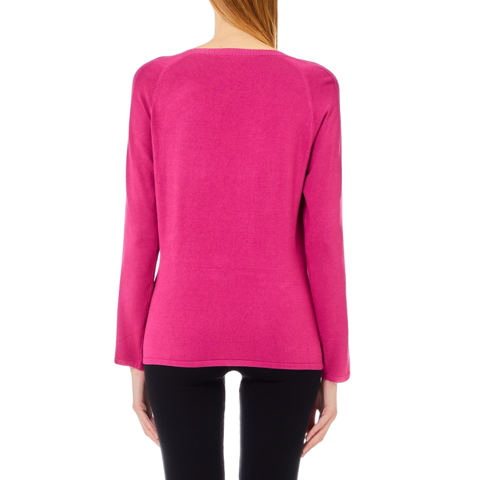 Liu Jo maglia in misto viscosa con occhielli fucsia TF4098MS49I 82326 LIU JO 