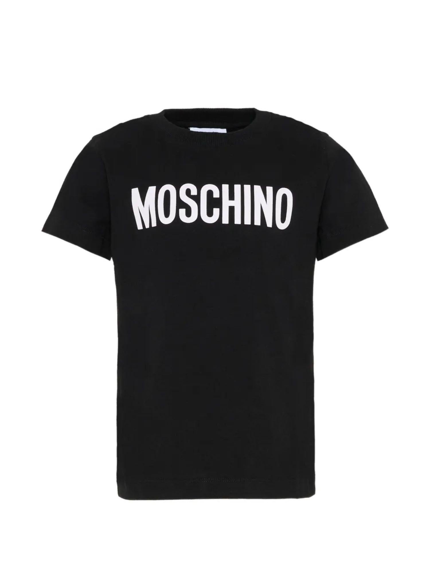 Moschino T-shirt manica corta bambino con logo nero HUM05U-LBA10 60100 MOSCHINO 