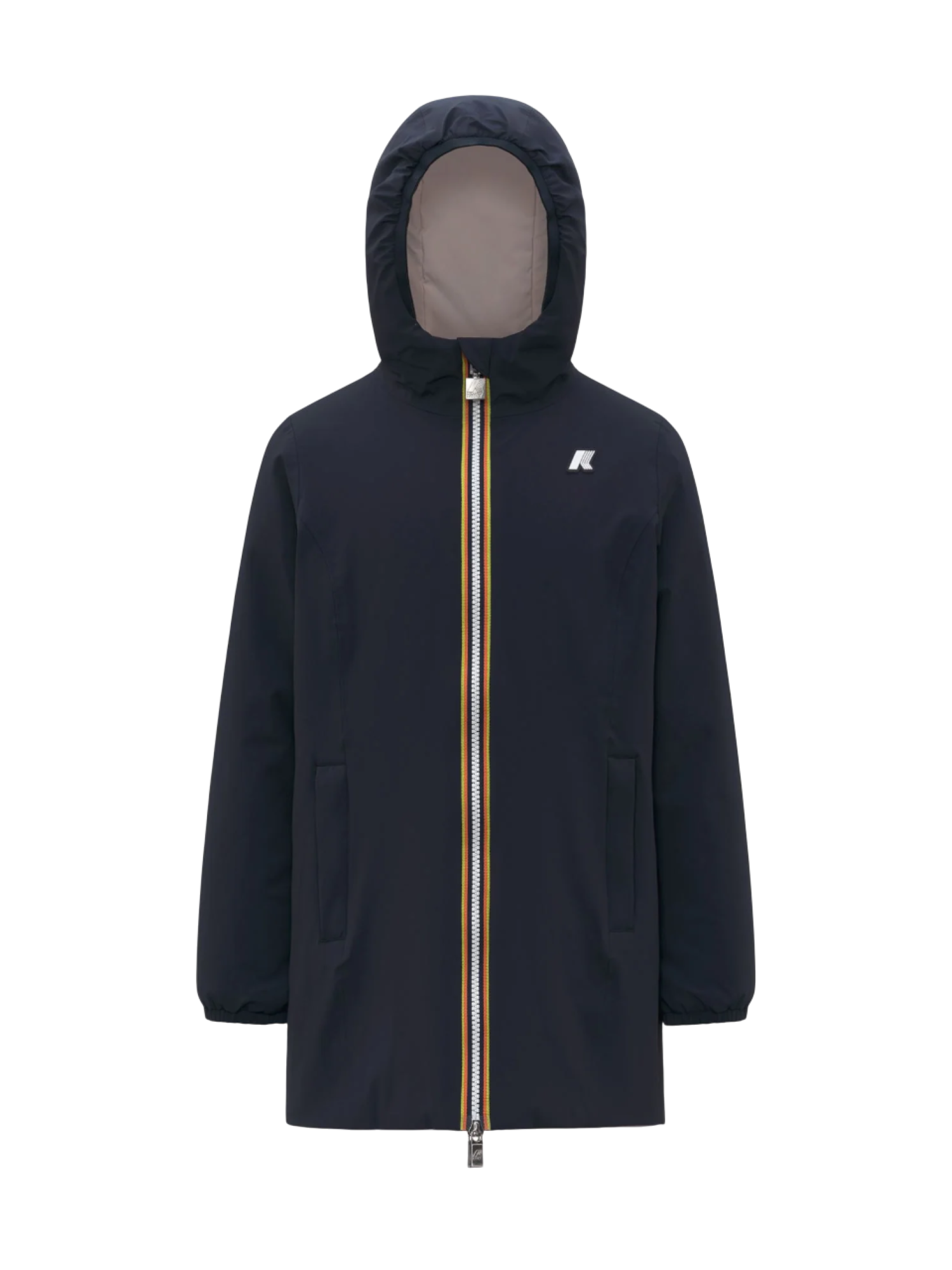 K-way piumino lungo reversibile con cappuccio p.denise blu rosa K11517W BBN K-WAY 