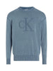 Calvin Klein Jeans maglia in cotone con logo monogram indaco