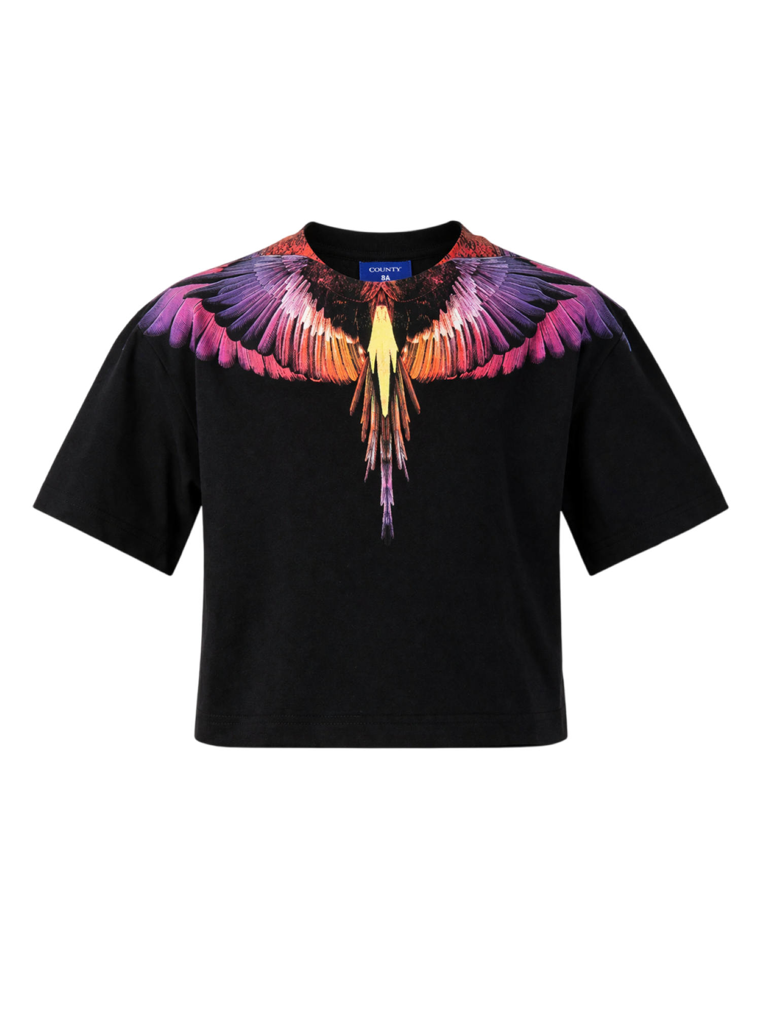 County of Milan T-shirt bambina crop stampa iconica nero S6CMJGTH085 110 COUNTY OF MILAN KIDS 