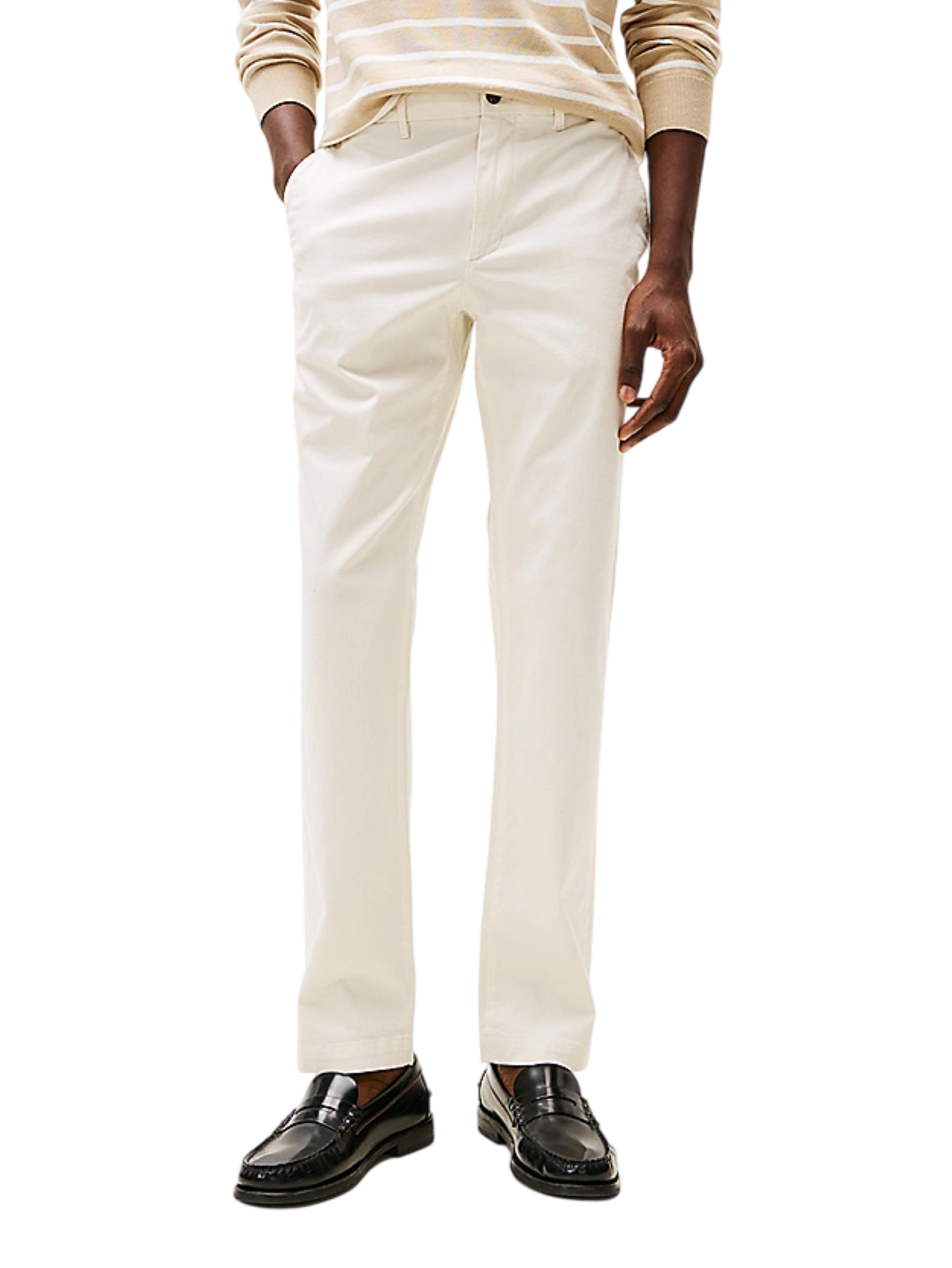 Tommy Hilfiger pantaloni slim fit in cotone avorio MW0MW37717 YA8 Tommy Hilfiger 