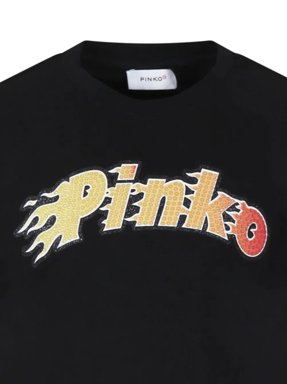 Pinko T-shirt maniche corte con stampa logo nero KFTS001CJE010 N000 PINKO KIDS 