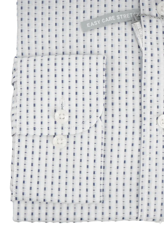 Michael Kors camicia manica lunga in fantasia slim fit bianco blu MK0DS01240 M455 MICHAEL KORS 