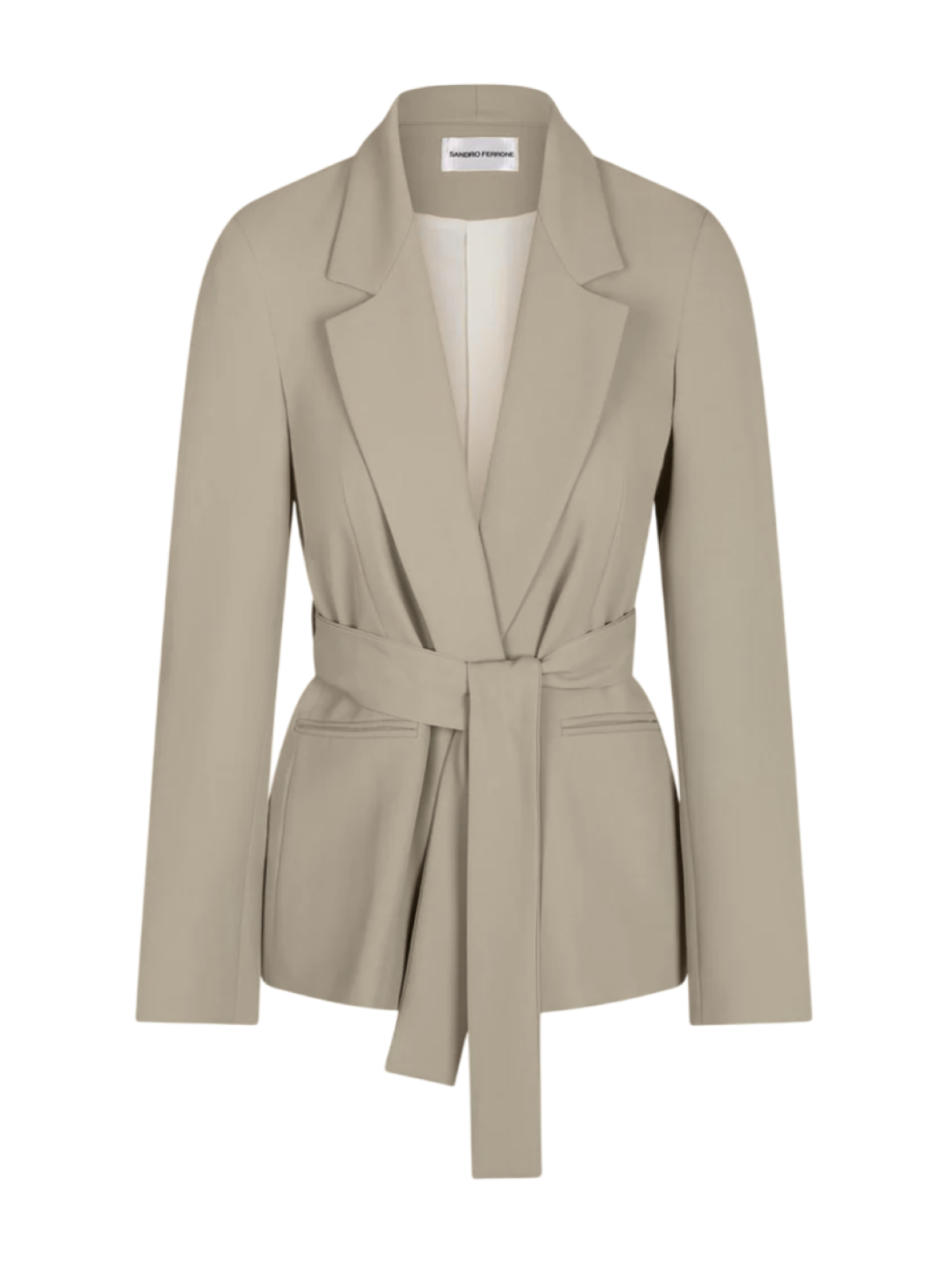 Sandro Ferrone giacca blazer con cintura beige