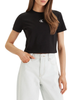 Calvin Klein Jeans T-shirt crop manica corta con logo nero